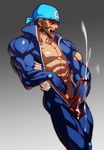  bara beard boy cum ejaculation erection facial_hair gairen gloves headband male_focus masturbation orgasm penis penis_grab pokemon solo testicles wince 