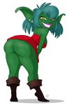  breasts butt clothed clothing edit female footwear goblin green_skin humanoid kaolin not_furry solo 