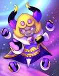  &lt;3 4_eyes blonde_hair dark_taranza feather_boa gem hair halgalaz horn kirby_(series) male multi_eye nintendo purple_eyes spidr starscape stinger video_games wavy_horn 