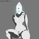  1_eye after_sex armor blush cum cum_on_chest female grey_background humanoid machine not_furry overwatch pussy robot simple_background solo video_games ximema 