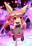  artist_request brown_hair bunnysuit furry rabbit twintails violet_eyes 