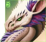  2015 digital_media_(artwork) dragon feral gradient_background green_eyes shinerai simple_background solo spines 
