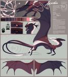  2015 digital_media_(artwork) dragon feral horn male membranous_wings model_sheet open_mouth pink_eyes shinerai solo teeth tongue wings 