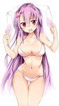  animal_ears ass_visible_through_thighs bangs bare_arms bikini blush breasts bunny_ears carrot_hair_ornament cleavage collarbone contrapposto food_themed_hair_ornament hair_between_eyes hair_ornament hairpin halter_top halterneck highres large_breasts long_hair looking_at_viewer looking_down maturiuta_sorato navel open_mouth purple_hair red_eyes reisen_udongein_inaba solo standing stomach swimsuit teeth thigh_gap touhou very_long_hair wavy_mouth white_bikini 