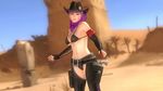  3d ayane_(doa) breasts cowboy_hat dead_or_alive dead_or_alive_5 desert large_breasts official_art tecmo 