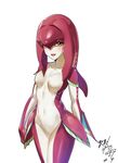  :d absurdres blush breasts collarbone fins fish_girl highres kagiyama_(gen'ei_no_hasha) lips looking_at_viewer mipha navel open_mouth pink_lips simple_background small_breasts smile solo the_legend_of_zelda the_legend_of_zelda:_breath_of_the_wild white_background yellow_eyes zora 