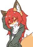  artist_request eyes_closed flat_chested fox furry long_hair red_hair 