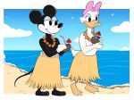 accessory anatid anseriform anthro avian avian_butt barefoot bedroom_eyes beverage big_breasts bird bow_ribbon breasts casual_exposure clothed clothing coconut coconut_drink daisy_duck dancing disney drinking drinking_straw drupe_(fruit) duck duck_footed duo featureless_chest feet female female/female flat_chested flower food fruit grass_skirt hair_accessory hair_bow hair_ribbon happy hawaiian_flower hula_dancer hula_girl hula_skirt lei little_umbrella looking_at_another lunula_(artist) mammal minimal_clothing minnie_mouse mouse mr._duck_steps_out murid murine narrowed_eyes nipples non-mammal_breasts non-mammal_nipples open_mouth open_smile pink_hairbow plant public public_nudity ribbons rodent sea seaside seductive smile steamboat_willie topless topless_anthro topless_female umbrella_drink unaware water