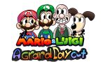  boredrabbit box_art crossover dog facial_hair fake_box_art gromit highres luigi male_focus mario mario_&amp;_luigi_rpg mario_(series) mustache parody teeth wallace_(wallace_and_gromit) wallace_and_gromit 