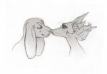 anthro canid canine canis domestic_dog duo fluffy graphite_(artwork) greyscale hi_res imminent_kiss kalpeakoira long_ears machete_(kalpeakoira) male male/male mammal monochrome pencil_(artwork) romantic traditional_media_(artwork) vasco_(kalpeakoira)