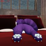 1:1 3d_(artwork) absurd_res anthro anus balls bed blender_(artwork) butt digital_media_(artwork) furniture genitals hi_res male mammal nude procyonid raccoon regulus_(species) solo zelraccoon