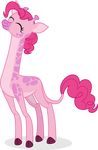  2017 alpha_channel alternate_species ambiguous_gender eyes_closed feral friendship_is_magic giraffe hair mammal my_little_pony pink_hair pinkie_pie_(mlp) punzil504 simple_background smile solo transparent_background 