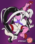 anthro beak bodily_fluids bottomless bra caressing_face choker clothed clothing clothing_around_one_leg corset crusch_lulu entwined_tails erotic_asphyxiation female female/female flat_chested from_front_position furgonomics garter_belt garter_straps generation_7_pokemon genital_fluids genitals holding_ankle holding_leg jewelry lace_bra lace_panties lace_stockings legwear lingerie lizard lying missionary_position necklace nintendo on_back one_leg_up open_toe_stockings overlord overlord_(series) panties panties_around_one_leg panties_down partially_clothed pokemon pokemon_(species) predaguy pussy pussy_juice_on_pussy raised_leg raised_tail reptile salazzle scalie sex stockings tail tail_clothing tail_coil tail_stocking thick_tail topwear tribadism underwear underwear_around_one_leg underwear_down vaginal vaginal_fluids