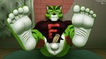  anthro balls barefoot butt erection feet feline foot_fetish foot_focus hole_(disambiguation) invalid_tag male mammal muscular penis presenting rhodenspire samurai_jack shirt_only soles spread_legs spreading tiger 