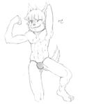  abs akunim anthro bulge clothing digital_media_(artwork) eno fur grin joeseph_kenner latchkey_kingdom male muscular smile smiley_face speedo swimsuit yuman 