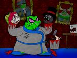  anthro blood cartoon_network clothed clothing crocodile crocodilian fangs gruntchovski hat human male mammal overweight overweight_male reptile scalie top_hat villainous 