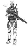  holding holding_gun holding_weapon male_focus military_police original robot science_fiction sigama solo weapon white_background 
