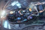  blue_hair bodysuit brain cockpit original piloting science_fiction screen sigama space_craft twintails 