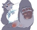  anthro balls big_penis bighornsheep butt feet male overweight pawpads penis simple_background slightly_chubby solo third_eye tokyo_afterschool_summoners tsathoggua white_background 