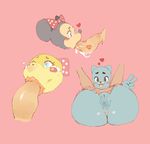  &lt;3 2017 anthro anus blue_eyes blue_fur blush bottomless butt cartoon_network cat clothed clothing cum cum_on_face digital_media_(artwork) disembodied_head disembodied_penis disney feline fellatio female fur hair_bow hair_ribbon hand_sign kinoko koopa koopaling lipstick lipstick_marks makeup male male/female mammal mario_bros minnie_mouse mouse nicole_watterson nintendo oral pants_down partially_clothed penis presenting presenting_hindquarters presenting_pussy pussy ribbons rodent scalie sex simple_background smile tears the_amazing_world_of_gumball v_sign video_games wendy_o_koopa 