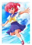  1girl child kingyo_chuuihou! pink_eyes pink_hair school_uniform wapiko 