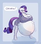  big_breasts blush breasts cleavage clothed clothing english_text equine forfun41 friendship_is_magic hooves horn huge_breasts hyper hyper_pregnancy legwear mammal my_little_pony pregnant rarity_(mlp) text thigh_highs unicorn 