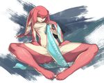  breasts breasts_apart feet fish_girl full_body lipstick looking_at_viewer makeup medium_breasts mipha monster_girl navel nipples parted_lips simple_background sitting solo spread_legs the_legend_of_zelda the_legend_of_zelda:_breath_of_the_wild underboob vins-mousseux wet white_background yellow_eyes zora 