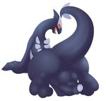  2017 backsack balls camychan feral humanoid_penis male nintendo open_mouth penis penis_backwards pok&eacute;mon shadow_lugia shadow_pok&eacute;mon simple_background solo uncut video_games white_background 