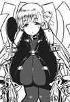  :t bodysuit breasts claws cleavage fate/extra fate/extra_ccc fate/grand_order fate_(series) gigantic_breasts greyscale komusou_(jinrikisha) looking_at_viewer monochrome o-ring o-ring_top pantyhose passion_lip simple_background solo white_background 