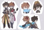  2boys :d ^_^ ahoge animal_hug animal_on_head antenna_hair back-to-back belt black_belt black_footwear black_gloves black_pants blue_eyes boots brown_coat brown_hair brown_shirt brown_vest cape closed_eyes closed_mouth coat collared_shirt commentary_request crossed_arms crossed_bangs dragon earrings eyeliner floating_earring genshin_impact gloves grey_background grey_jacket grey_pants hair_between_eyes hand_on_own_chin hand_up highres holding holding_polearm holding_sword holding_weapon jacket jewelry liquid_weapon long_hair long_sleeves looking_at_viewer low_ponytail makeup male_focus mask mask_on_head multiple_boys multiple_views narwhal necktie on_head open_mouth orange_hair outstretched_arm pants polearm polka_dot polka_dot_background ponytail popped_collar profile red_cape red_eyeliner red_mask red_shirt rex_lapis_(genshin_impact) shirt short_hair sideways_glance simple_background single_earring sleeves_rolled_up smile sparkle squeans sword taraba_teba tartaglia_(genshin_impact) tassel tassel_earrings thigh_strap u_u upper_body very_long_hair vest vision_(genshin_impact) vortex_vanquisher_(genshin_impact) weapon white_background white_necktie wing_collar yellow_eyes zhongli_(genshin_impact) 