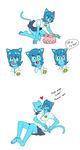  &lt;3 anthro blue_fur blue_hair cake cartoon_network cat clothed clothing comic english_text feline female food fur gumball_watterson hair licking looking_at_viewer mammal mature_female mother mother_and_son nicole_watterson panties parent short_hair shota simple_background skirt son text the_amazing_world_of_gumball tongue tongue_out underwear white_background young 