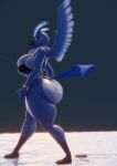 3d_(artwork) animated anthro articuno big_breasts big_butt breasts butt digital_media_(artwork) female generation_1_pokemon legendary legendary_pokemon loading_screen nintendo pokemon pokemon_(species) solo thick_thighs walk_cycle walking xlkev