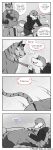 2024 absurd_res anthro biped bottomwear canisfidelis clothed clothing clothing_pull comic dialogue dress_shirt duo english_text eyes_closed felid furniture gecko heart_symbol hi_res hoodie interspecies lizard looking_at_another lying_on_sofa male male/male mammal monochrome necktie necktie_pull okami_tokage on_sofa open_mouth open_smile pantherine pants reptile romantic scalie shirt shorts sitting sitting_on_sofa sleeping smile sofa sound_effects speech_bubble text tiger topwear vowelless vowelless_sound_effect vrock zzz