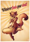  aircraft airship anthro clothing crummles ermine female fox-pop fur legwear lingerie looking_at_viewer mammal mustelid nipples pinup pose purple_eyes text thigh_highs 