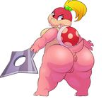  anus big_butt blonde_hair breasts butt eroborus fangs female hair koopa mario_bros nintendo pom_pom_(mario) pussy ranged_weapon red_eyes reptile scalie shell shuriken slightly_chubby thick_thighs turtle video_games weapon 