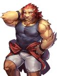  2017 anthro biceps big_muscles clothed clothing feline lion male mammal muscular solo syukouakanaru 