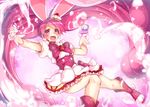  :d animal_ears bow bunny_ears cake_hair_ornament choker corset cure_whip dress extra_ears feathers food food_themed_hair_ornament fruit full_body gloves hair_ornament happy kirakira_precure_a_la_mode long_hair looking_at_viewer magical_girl md5_mismatch open_mouth pink pink_background pink_bow pink_choker pink_eyes pink_footwear pink_hair precure puffy_sleeves satou_(kuso-neet) shoes smile solo strawberry twintails usami_ichika white_dress white_gloves 