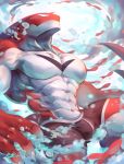  abs anthro bulge cetacean clothed clothing delphinoid fish male mammal marine markings muscular muscular_male oceanic_dolphin orca pecs rabbity shark solo swimsuit toothed_whale topless underwater water 