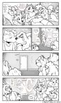 2024 2_horns abby_(canisfidelis) absurd_res amy_(canisfidelis) anthro antlers avian beak biped bird bottomwear canid canine canis canisfidelis cellphone clara_(canisfidelis) closed_smile clothed clothing comic corvid corvus_(genus) crow deer dialogue domestic_dog duo electronics eliza_(canisfidelis) english_text eyebrows eyes_closed eyewear female floppy_ears fluffy fluffy_ears fluffy_hair fluffy_tail glasses group hair hair_over_eye happy herding_dog hi_res holding_cellphone holding_object holding_phone holding_pillow horn humphrey_(canisfidelis) inside kissing long_hair looking_at_another looking_at_cellphone looking_at_object looking_at_phone lying male mammal maned_wolf monochrome mouth_closed neck_tuft new_world_deer on_back on_side open_mouth open_smile oscine panties passerine pastoral_dog pattern_bottomwear pattern_clothing pattern_panties pattern_underwear phone pillow poodle reindeer round_glasses seashell_(canisfidelis) shirt short_tail shorts smile speech_bubble striped_bottomwear striped_clothing striped_panties striped_underwear stripes tail teeth text tongue topwear trio tuft underwear welsh_corgi