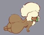  anthro anus arm_support big_butt butt female huge_butt liveforthefunk looking_back lying nintendo nude on_side pok&eacute;mon pussy smile solo video_games whimsicott wide_hips 