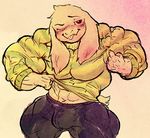  asriel_dreemurr blush bulge caprine clothed clothing furry_(artist) goat male mammal muscular muscular_male undertale video_games 