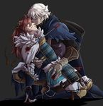  armor arrow closed_eyes commentary_request fire_emblem fire_emblem_if gloves injury kiss lilly0723euro male_focus multiple_boys tsubaki_(fire_emblem_if) unconscious yaoi zero_(fire_emblem_if) 