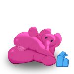 absurd_res animal_genitalia anthro bodily_fluids butt colored digital_drawing_(artwork) digital_media_(artwork) elephant elephantid elly_(pocoyo) female fifity genital_fluids genital_slit genitals hi_res leaking_precum leaking_vagina mammal pink_body pink_skin pocoyo precum proboscidean shaded solo vulva