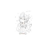  alternate_costume animal_ears arm_belt blush_stickers chibi chibi_only closed_eyes commentary_request detached_sleeves final_fantasy final_fantasy_vii final_fantasy_vii:_ever_crisis fox_boy fox_ears fox_tail full_body geta hakama hakama_pants hattouissenbaka highres japanese_clothes kemonomimi_mode kitsune monochrome motion_blur multiple_tails pants sephiroth sephiroth_(ever_crisis) shadow shaking_head short_hair side_slit sketch spot_color standing tabi tail translation_request water wet wet_clothes wet_hair wide_sleeves 