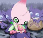  celebi crying female green_eyes grin harusupu legendary_pok&#233;mon male nintendo odd_keystone pok&#233;mon pok&#233;mon_mystery_dungeon pokemon pokemon_mystery_dungeon sableye spiritomb straight unwilling video_games 