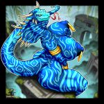 absurd_res anthro areola big_breasts breasts deltavinny female hi_res looking_at_viewer nipples nude prehistoric_species primal_rage reptile scalie solo spikes thick_thighs tongue tongue_out vertigo_(primal_rage)