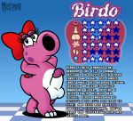 anthro birdo birdo_(character) bow_ribbon genitals hi_res intersex mario_bros nintendo penis pink_body pink_skin scalie solo the_moss-man trans_(lore)
