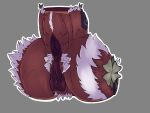 anus butt butt_focus clitoris clover_(plant) creatures_of_sonaria crotch_tuft female feral fluffy fur fuzzy genital_focus genitals ghartokus grey_background hi_res mammal multicolored_body multicolored_fur outline perineum_tuft plant presenting presenting_anus presenting_hindquarters presenting_pussy pubes pussy pussy_focus raised_tail rear_view red_body red_fur roblox simple_background solo tail tuft white_body white_fur yaboinoir