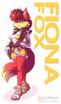  2017 anthro breasts canine female fiona_fox fox mammal nipple_bulge sallyhot solo sonic_(series) 