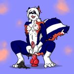  aggrobadger anal anal_penetration anthro balls canine canine_dildo dildo fox knot male mammal nude penetration penis sex_toy skunk solo transformation 